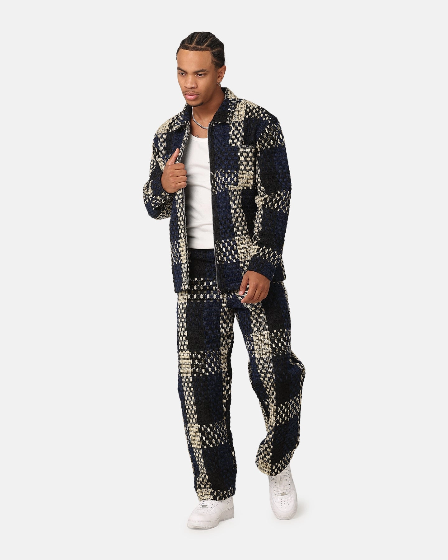 XXIII Textured Weave Jacket Blue/Black/Yellow Daily Use