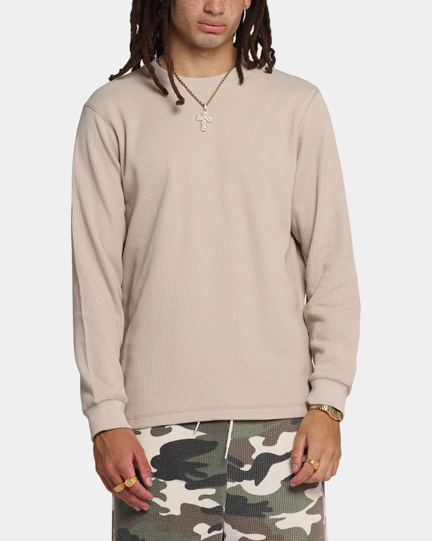 Non Iron Finish XXIII Thermal Long Sleeve T-Shirt Sand