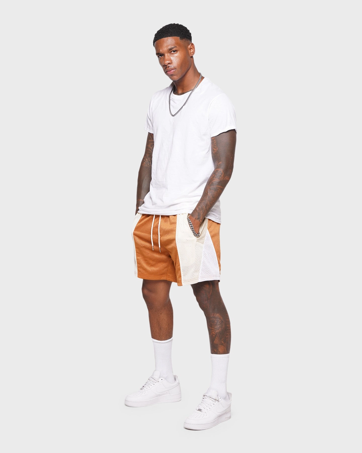 service industry XXIII Thomas Colour Block Shorts Brown/Beige