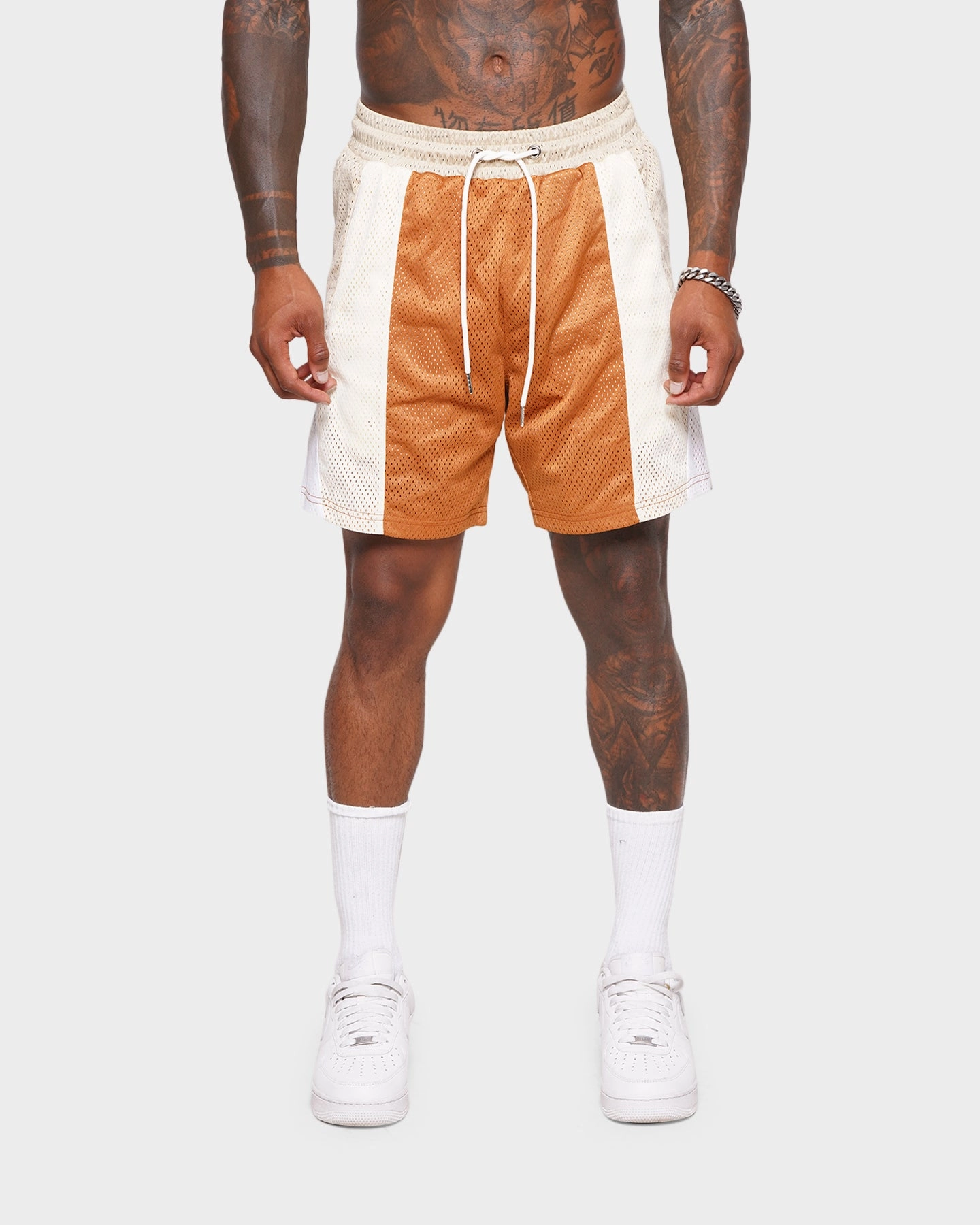 XXIII Thomas Colour Block Shorts Brown/Beige swim shorts