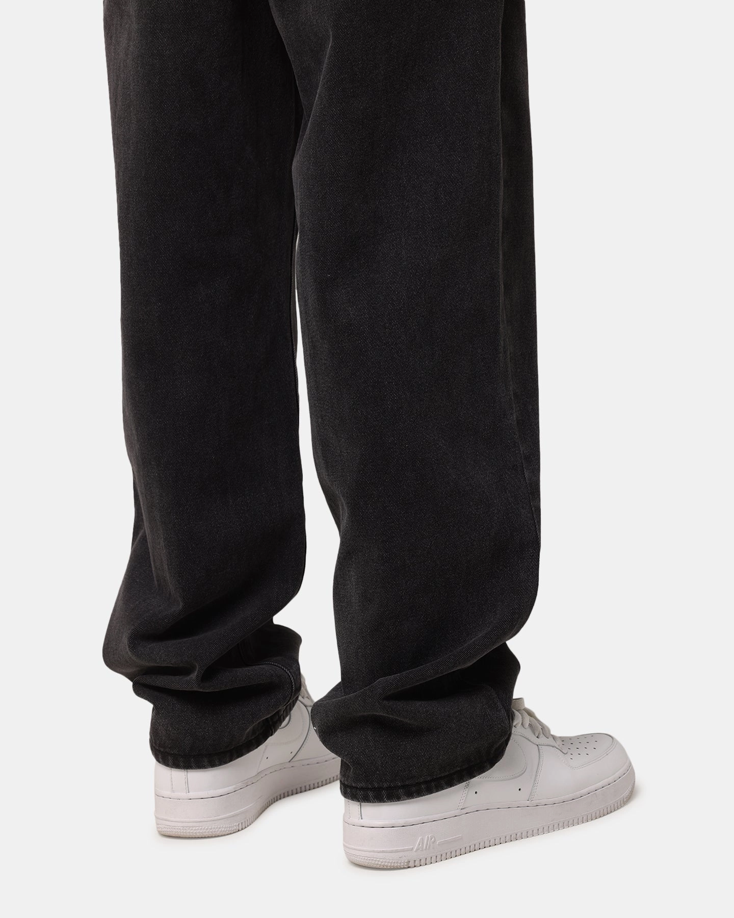 Comfortable Layering XXIII Tie Lace Baggy Jeans Black Stonewash