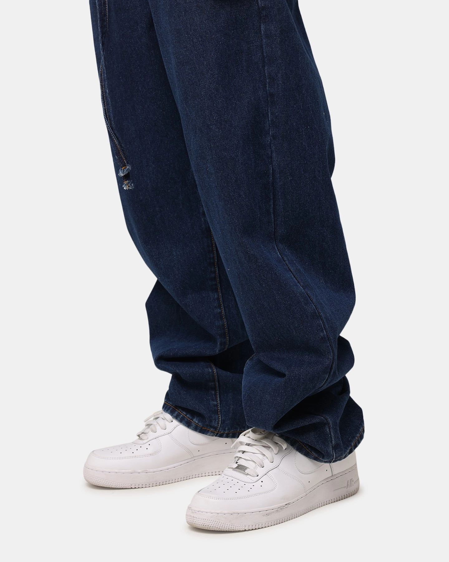 DoubleLayeredKnees Comfortable Stretch XXIII Tie Lace Baggy Jeans Stonewash Indigo