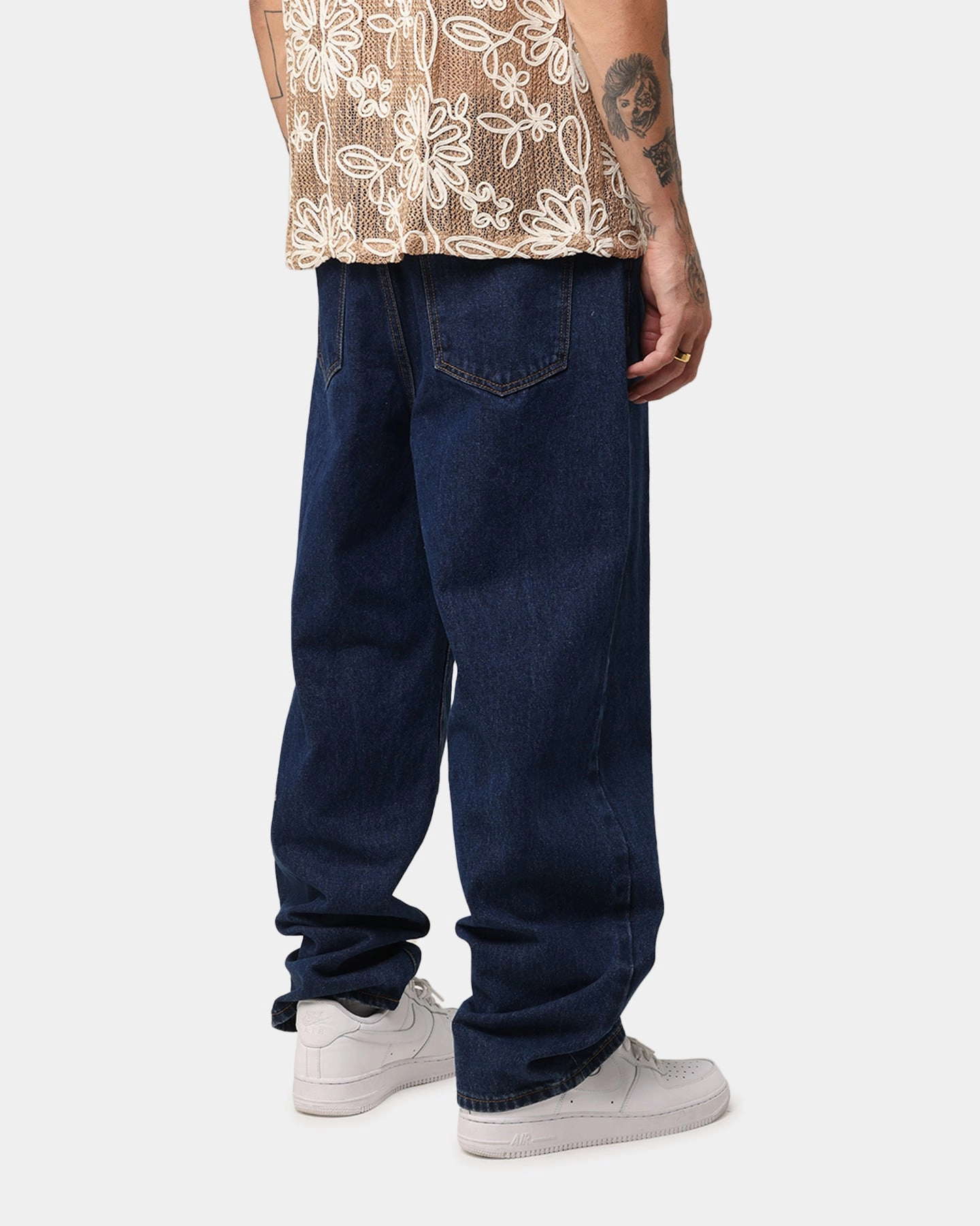 Core Comfort Flexible Waistband XXIII Tie Lace Baggy Jeans Stonewash Indigo