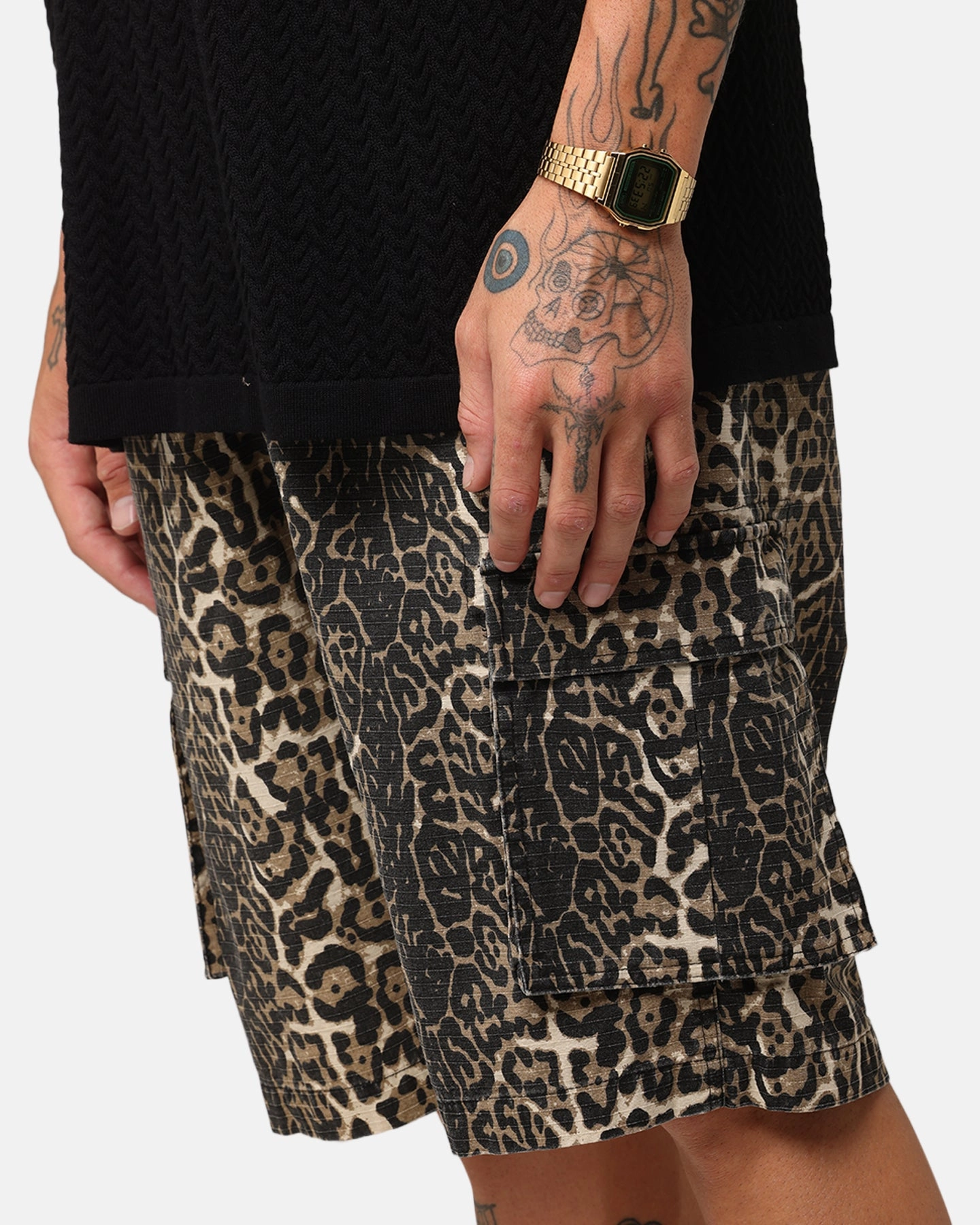 XXIII Torrent Cargo Shorts Leopard Sweat Wicking Fabric Compression Support Layer