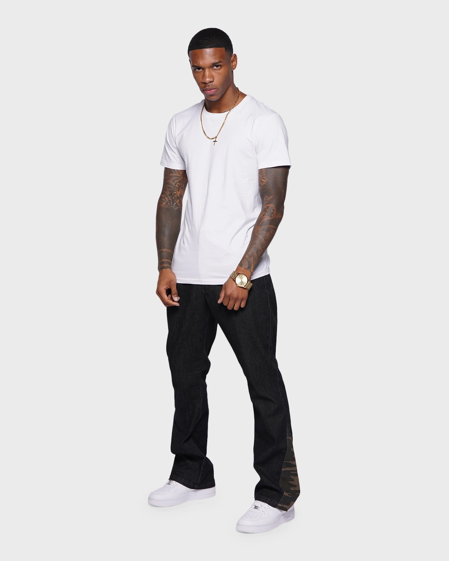 XXIII Valur Camo Flare Jeans Black/Camo Urban Look