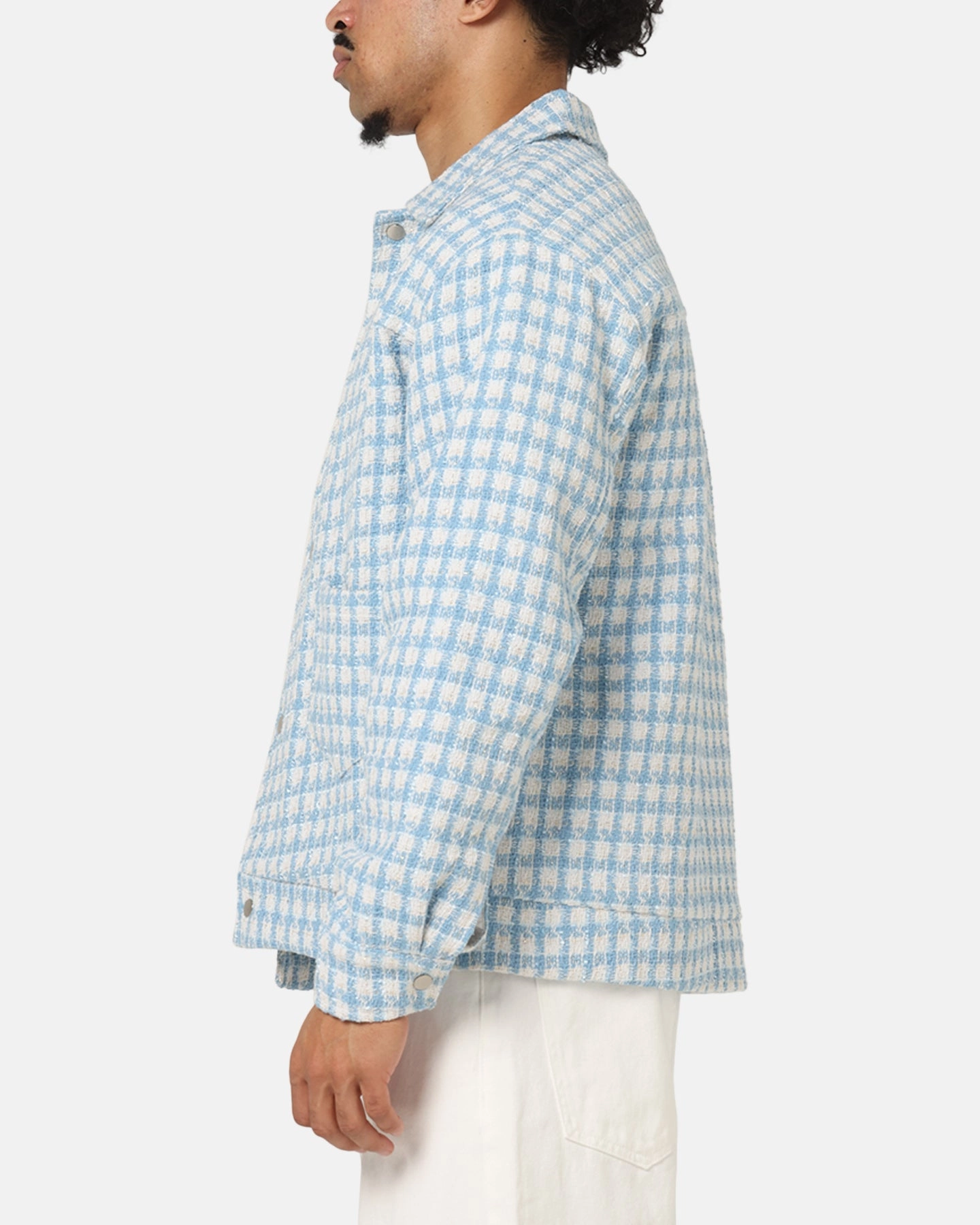 XXIII Waffle Jacket Blue Check suitable for sunny days Breathable fabric
