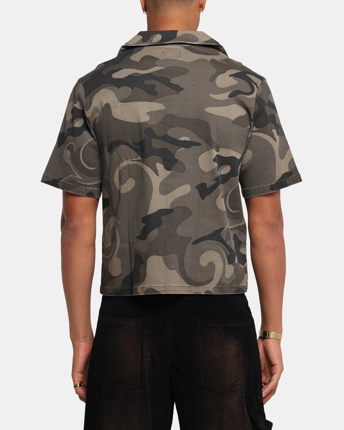 Versatile Styling XXIII Washed Camo Button Up Shirt Camo