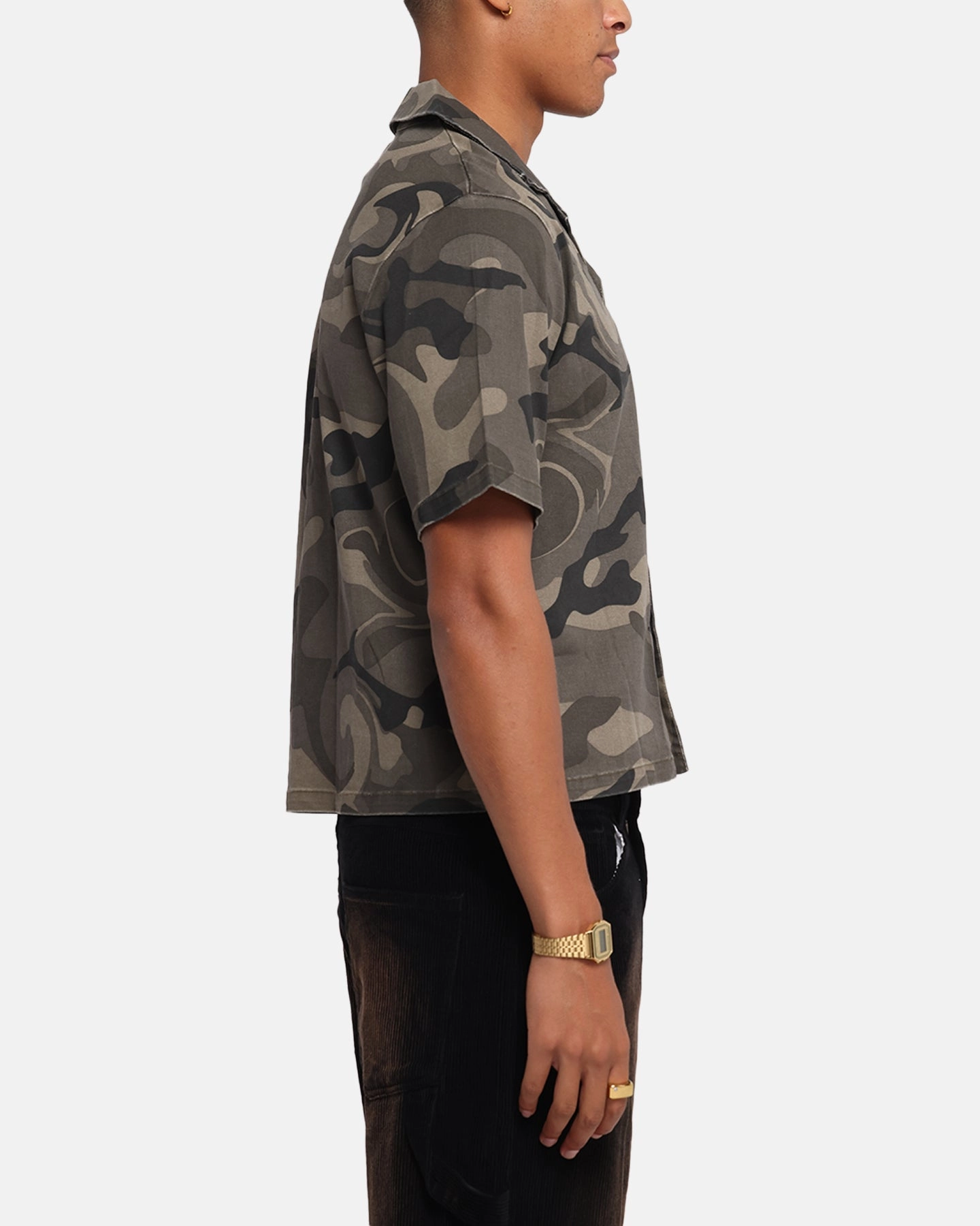 XXIII Washed Camo Button Up Shirt Camo slim fit