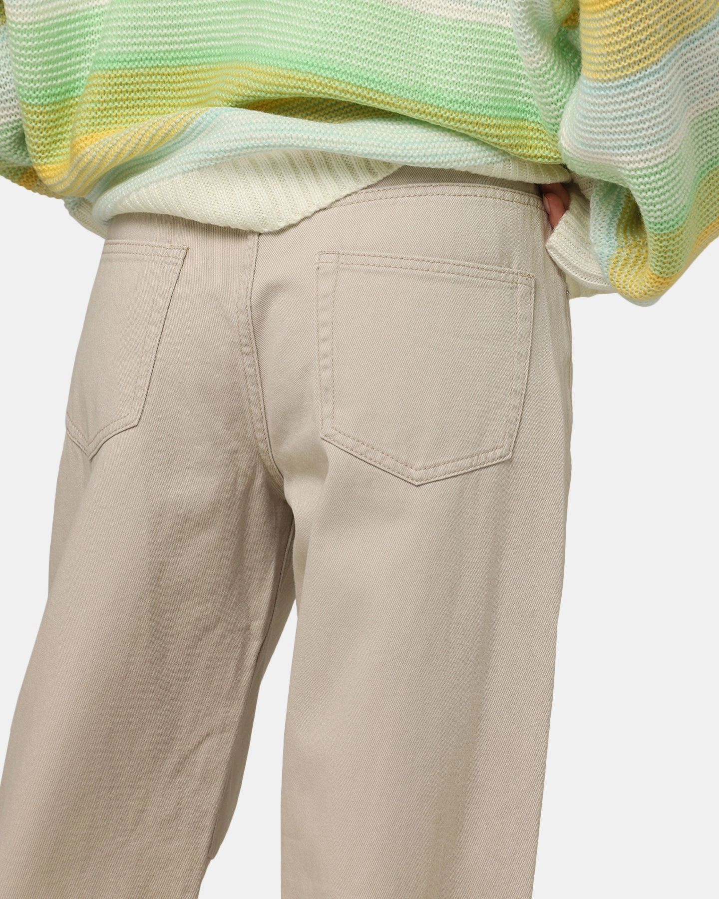 XXIII Women's Buckle Baggy Jeans Sand Multi Season Piece Rainy Day Brunch Outfit