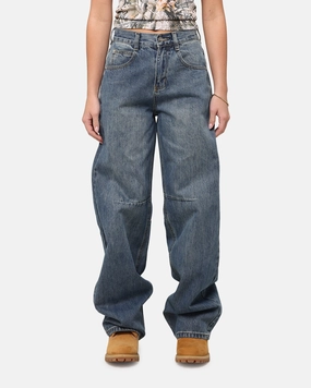 XXIII Women's Buckle Baggy Jeans Vintage Blue Durable Construction Classic Wear Morning Stroll