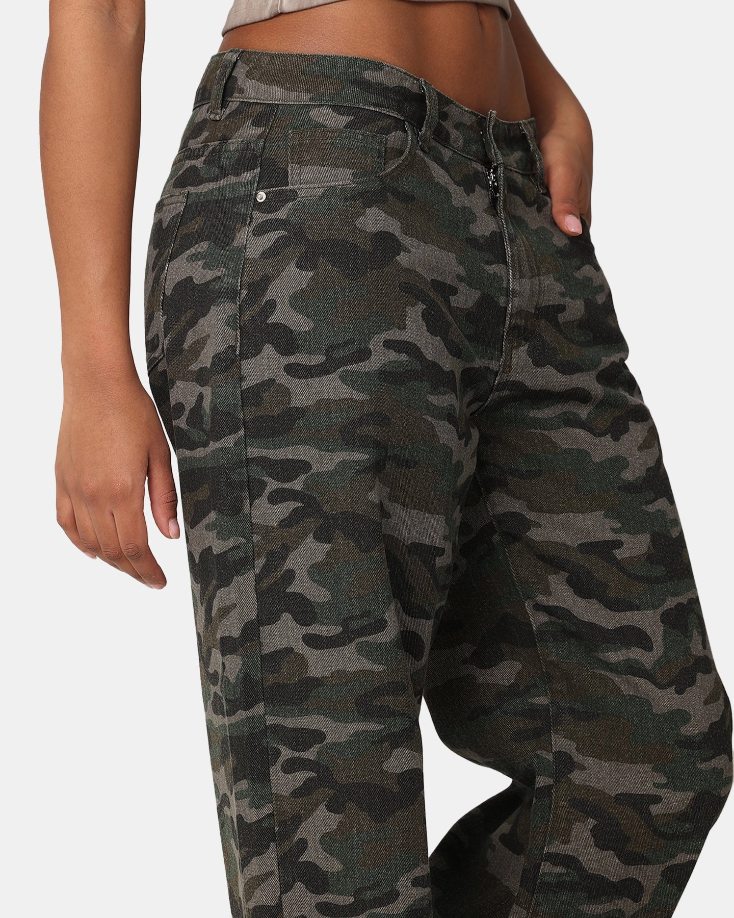 XXIII Women's Camo Wide Leg Jeans Camo Effortless Layer Stretch Soft