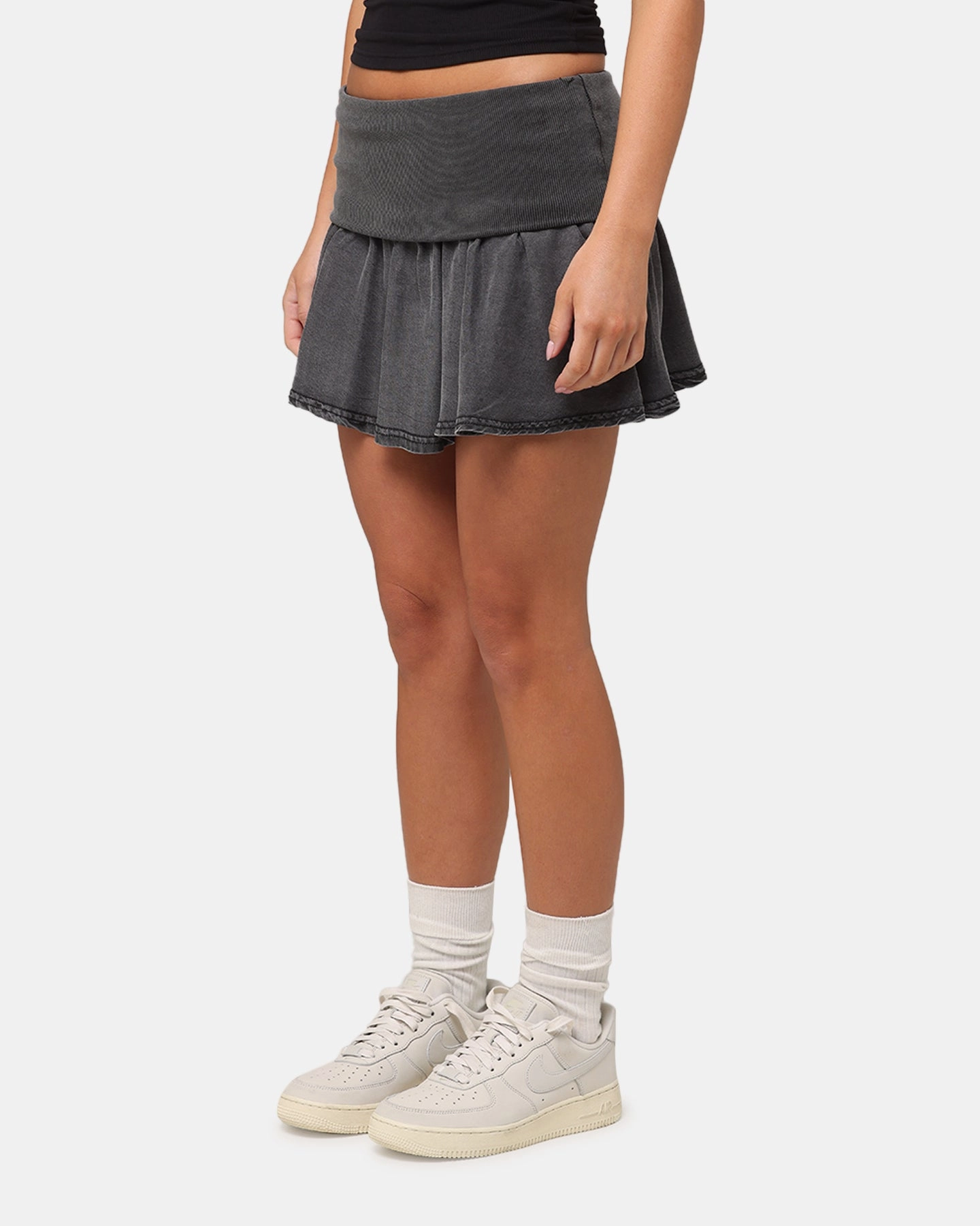 XXIII Women's Rib Mini Skirt Washed Black Modern Luxe