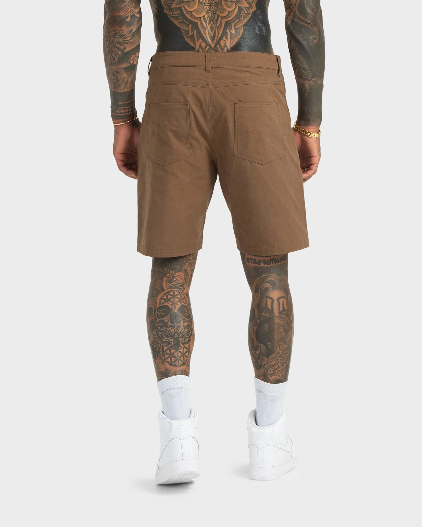 men's fashion XXIII Zakkai Cotton Canvas Shorts Cigar
