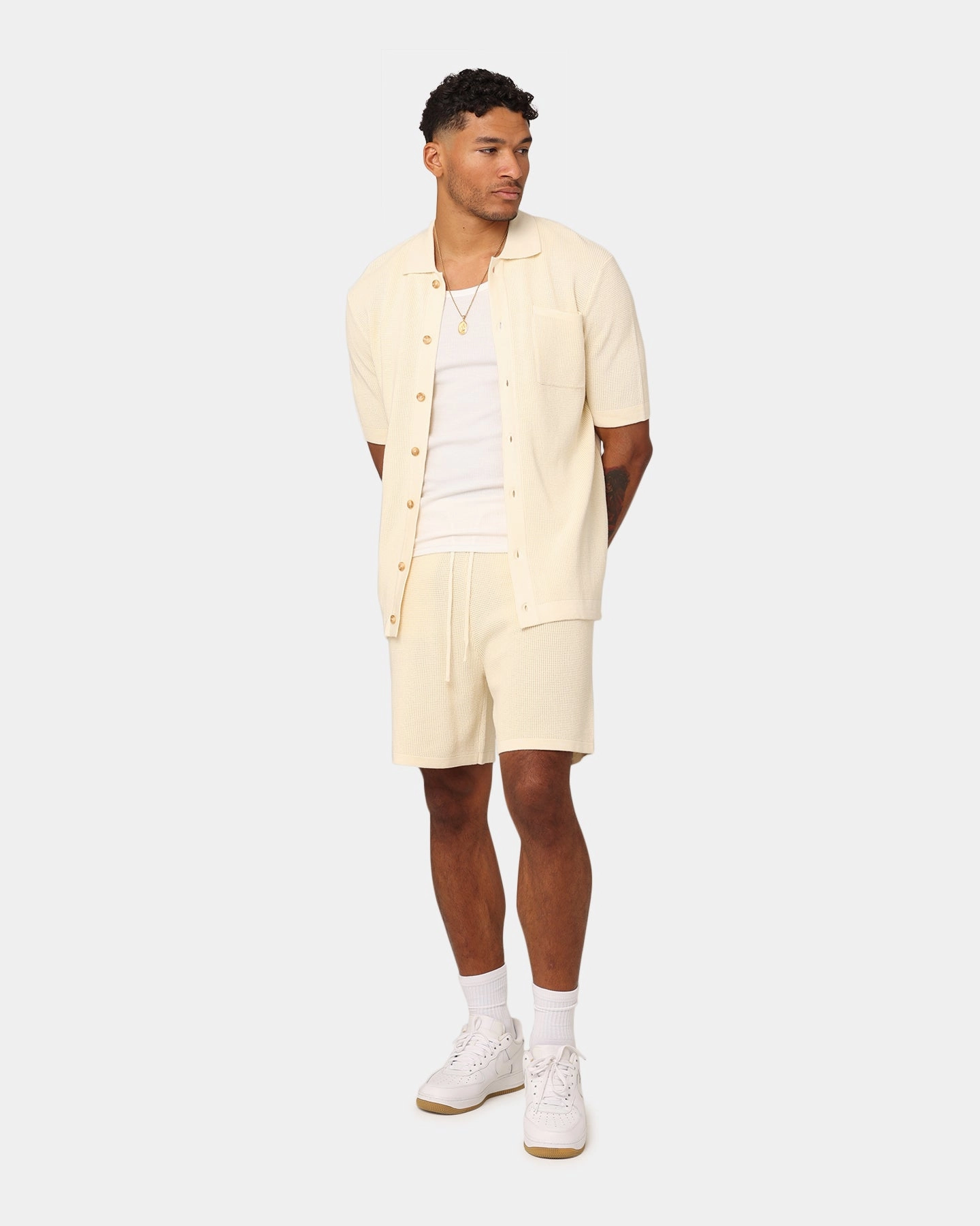 XXIII Zyair Knit Rib Shorts Cream Trendy Look