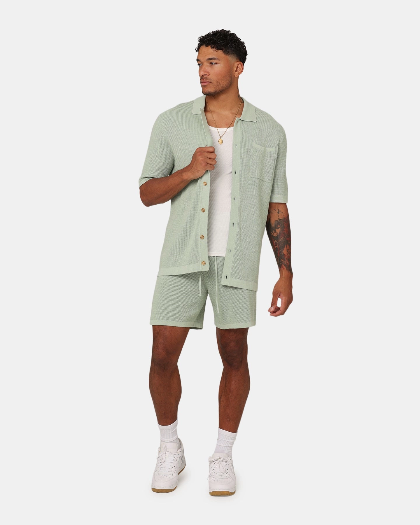 Comfy Feel XXIII Zyair Knit Rib Shorts Sage