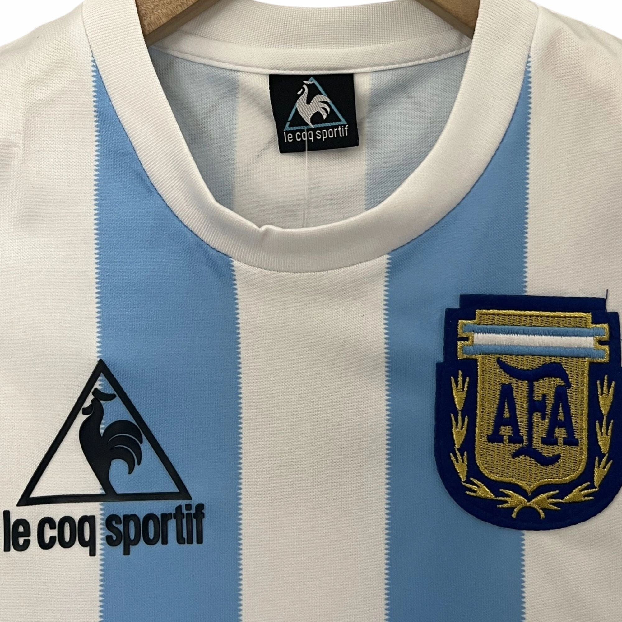 ARGENTINA 1986 HOME JERSEY KIDS RETRO EDITION Recycled Polyester Blend High Collar Design
