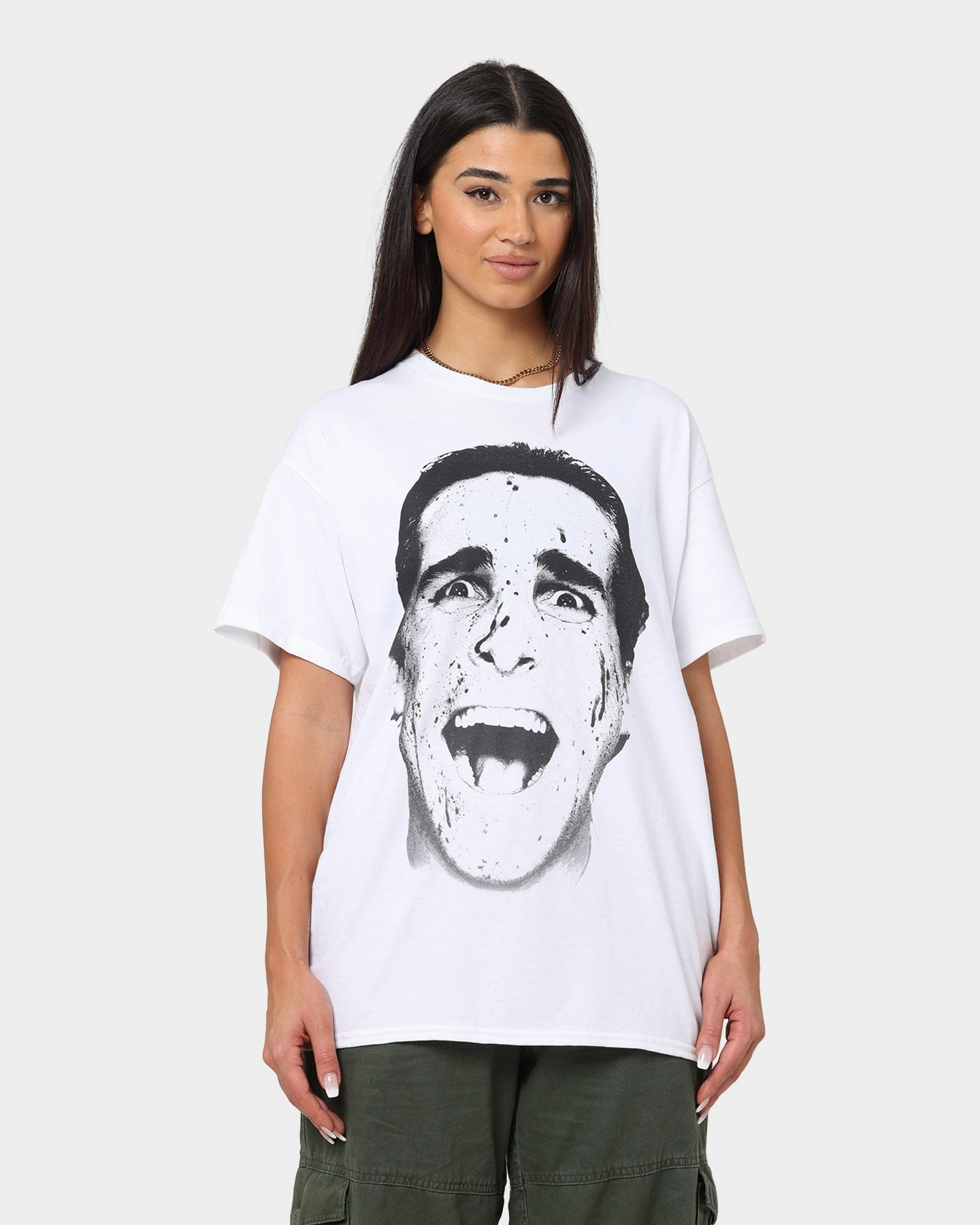 Goat Crew X American Psycho American Psycho Vintage T-Shirt White elastic waistband Versatile Comfort