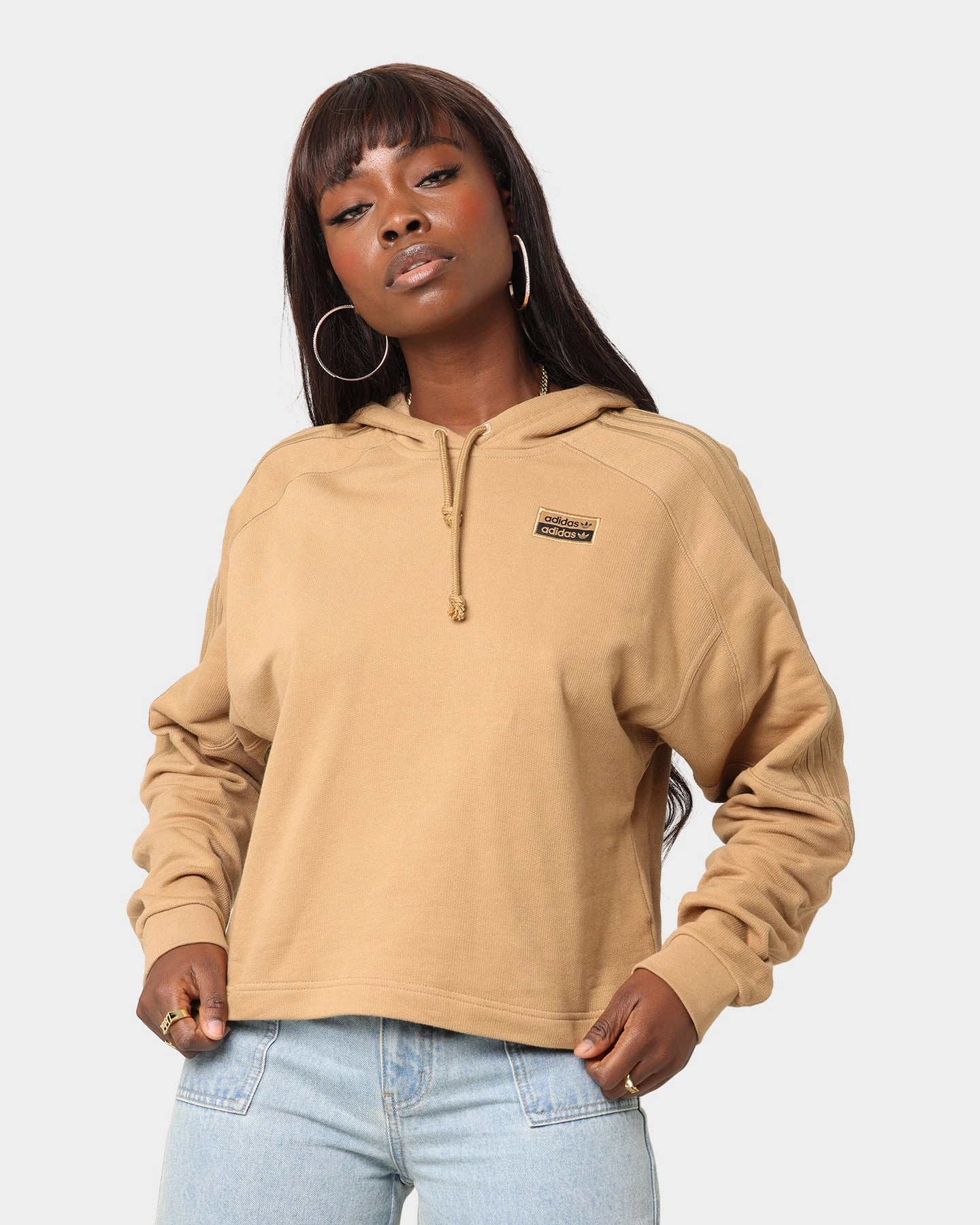 Adidas Women's Hoodie Tan Sort AbrasionResistant Edging
