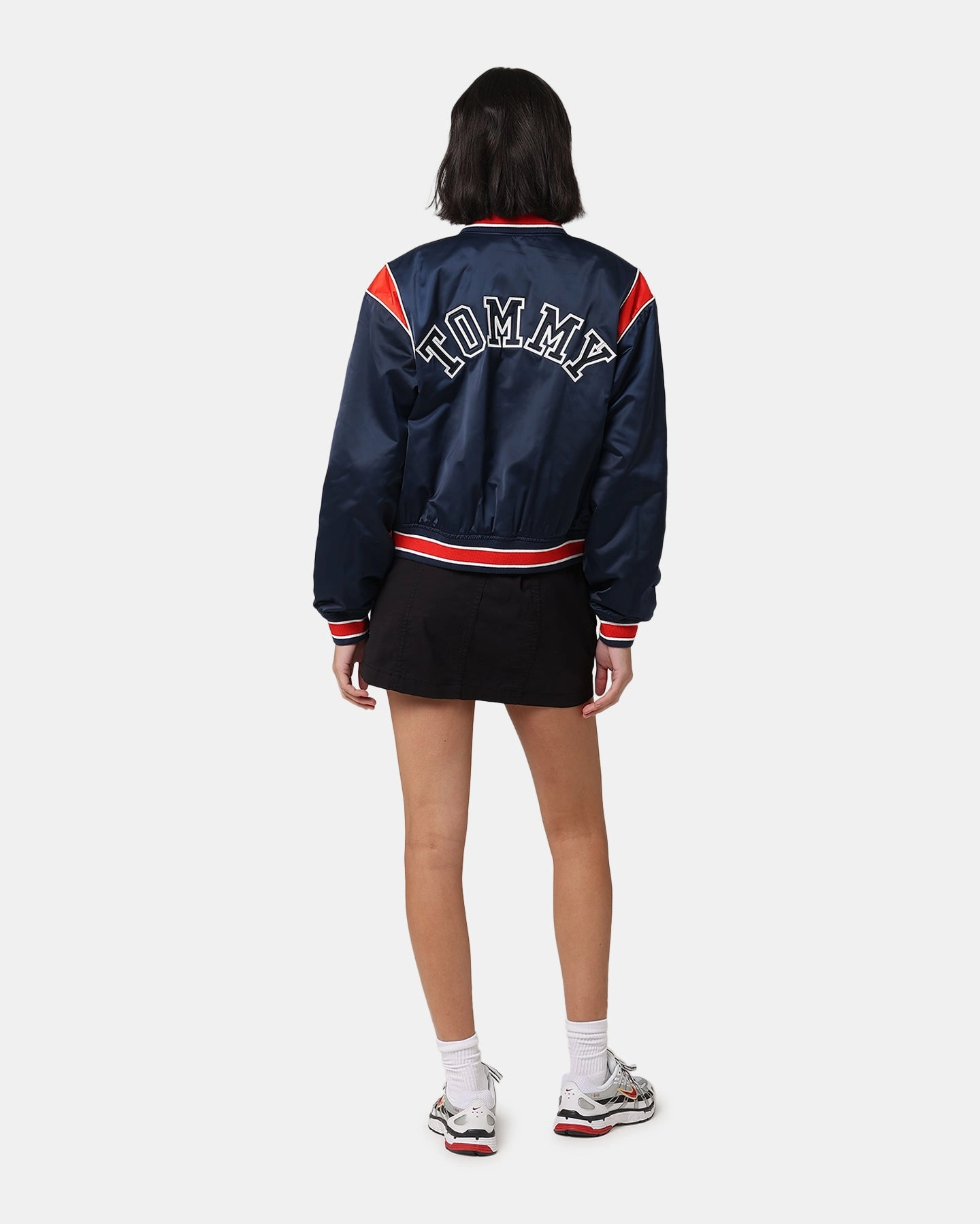 Mother's Day Tommy Jeans Women's TJW Archive Games Satin Bomber Jacket Twilight Indigo