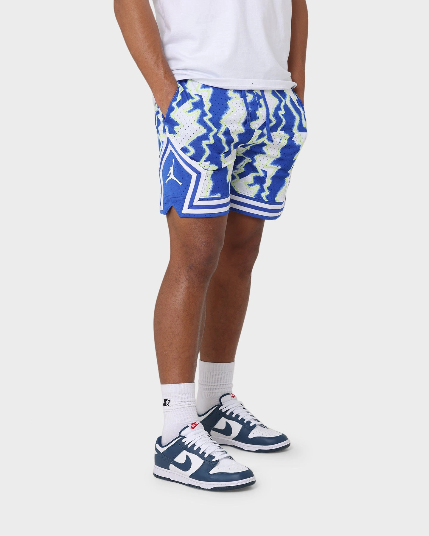 Jordan Dri-FIT Sport Barcelona Diamond Shorts Hyper Royal Durable Waistband Multi Directional Flex Zones