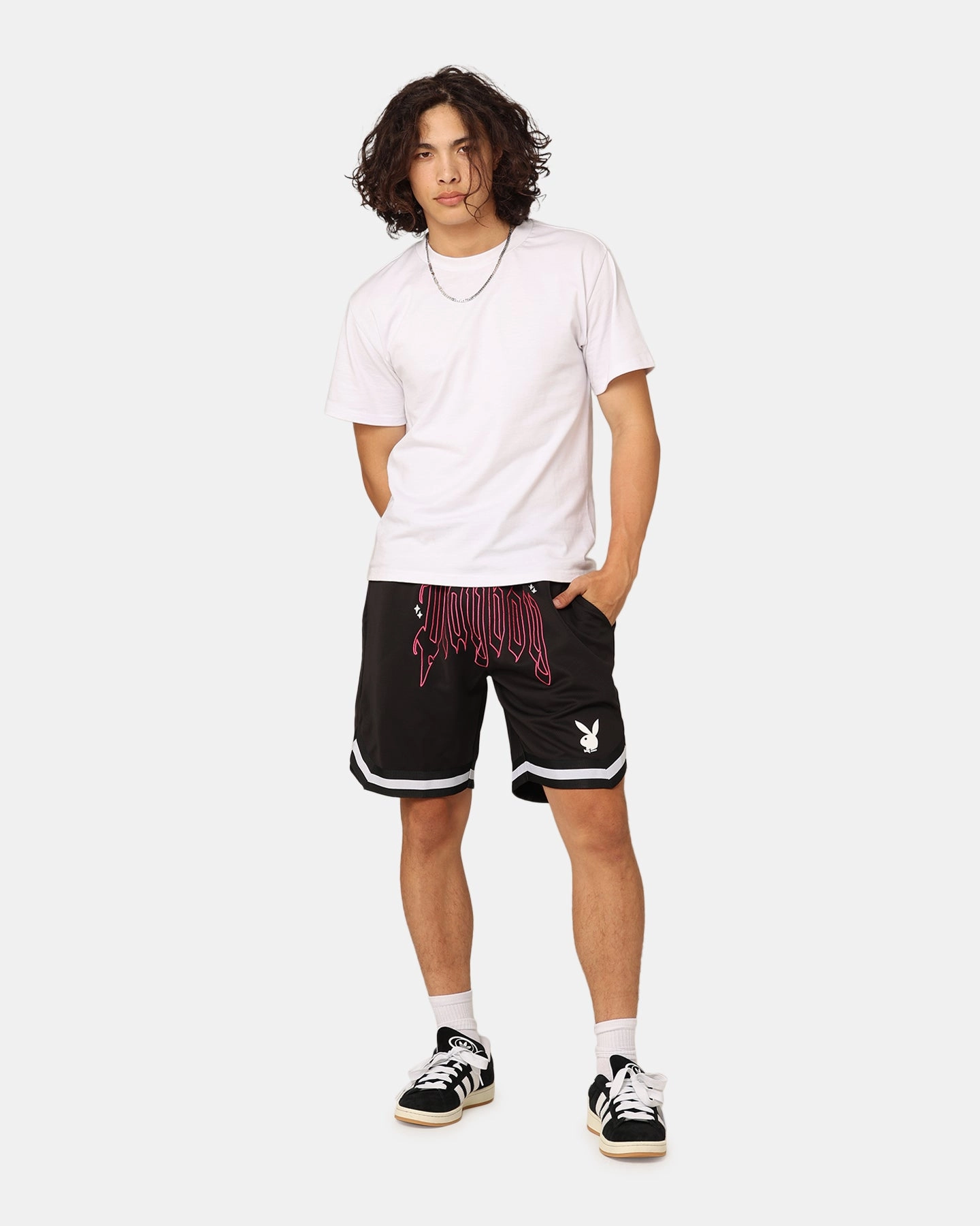 Minimalist Style Anti Odor Treatment Playboy Card Shorts Black