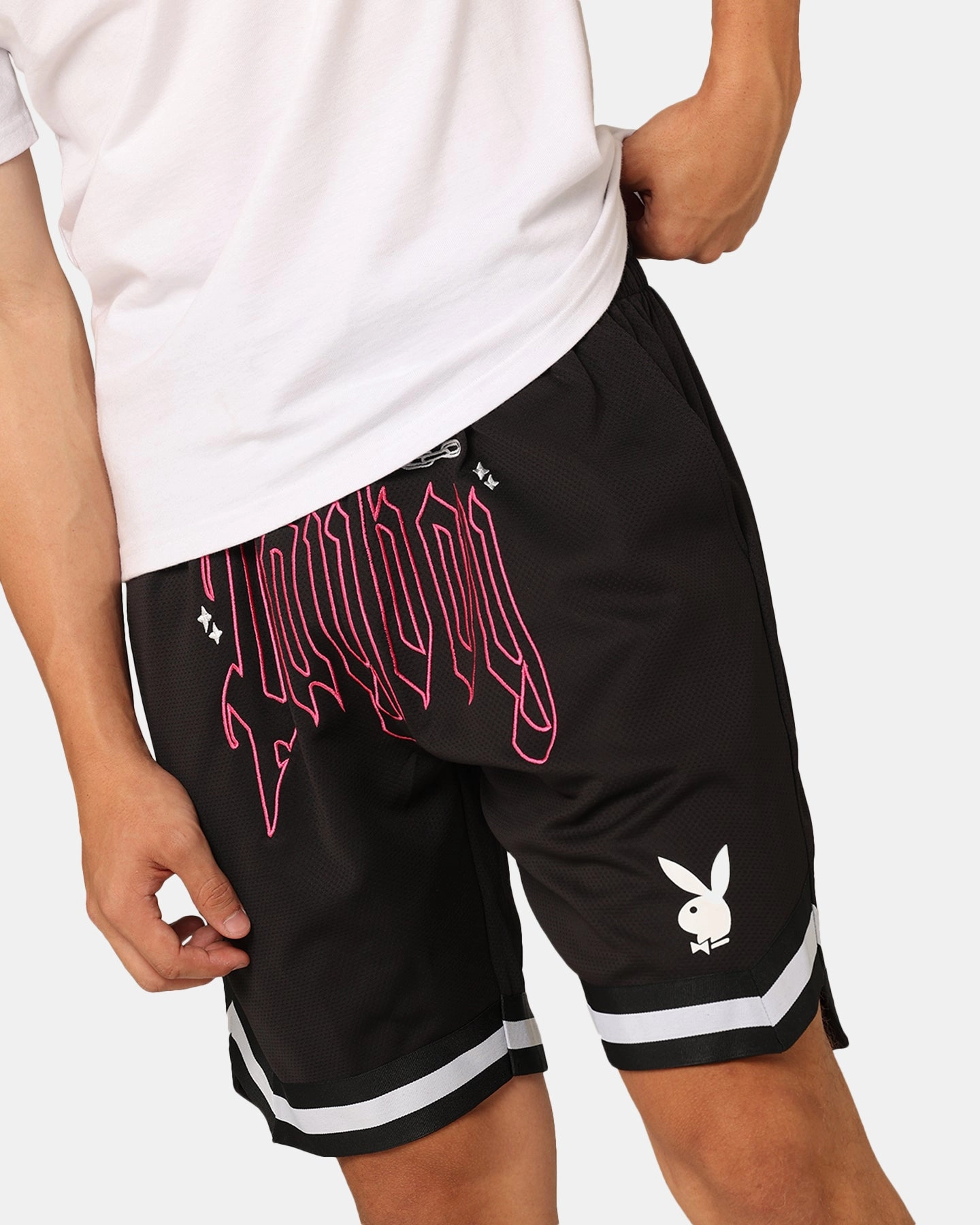 Playboy Card Shorts Black Daily Wear