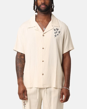 XXIII Desert Flower Linen Button Up Shirt Off White Versatile Piece All Day Comfort Tech