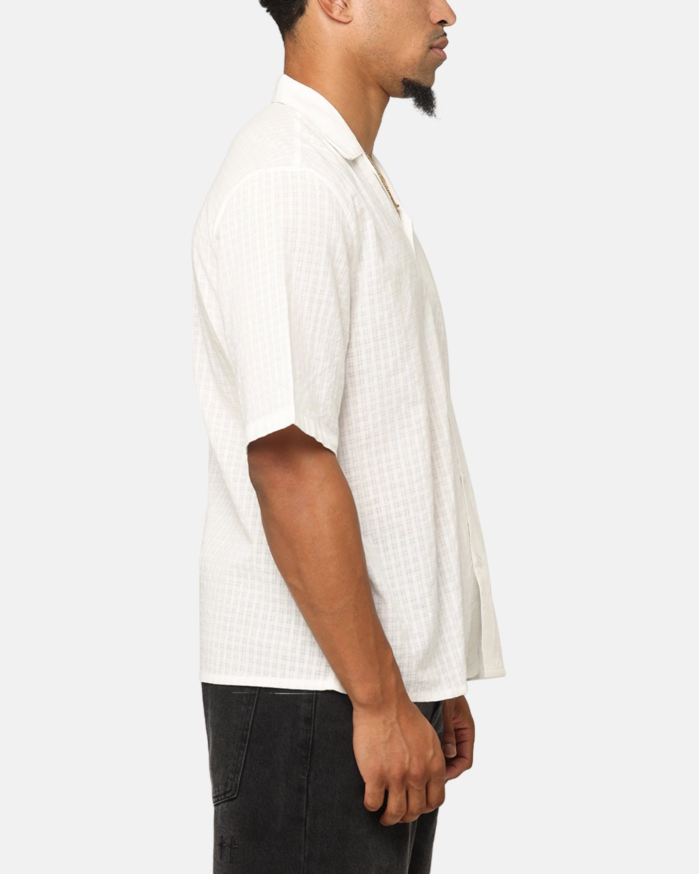 Saint Morta Textured Short Sleeve Shirt White Non Restrictive Armhole slim fit