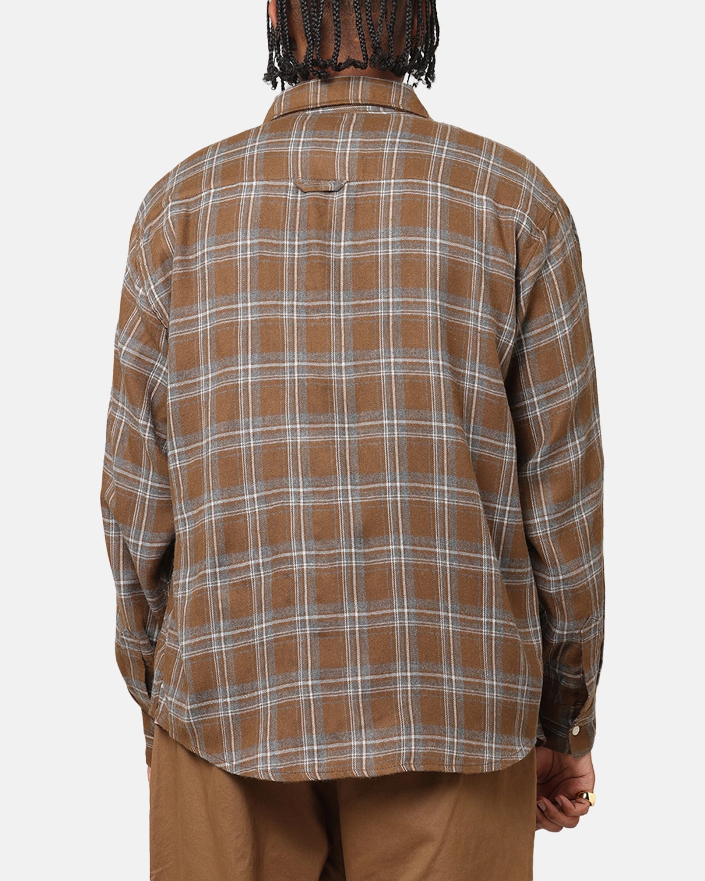 Flexible Movement S Double Duty Plaid Long Sleeve Shirt Brown