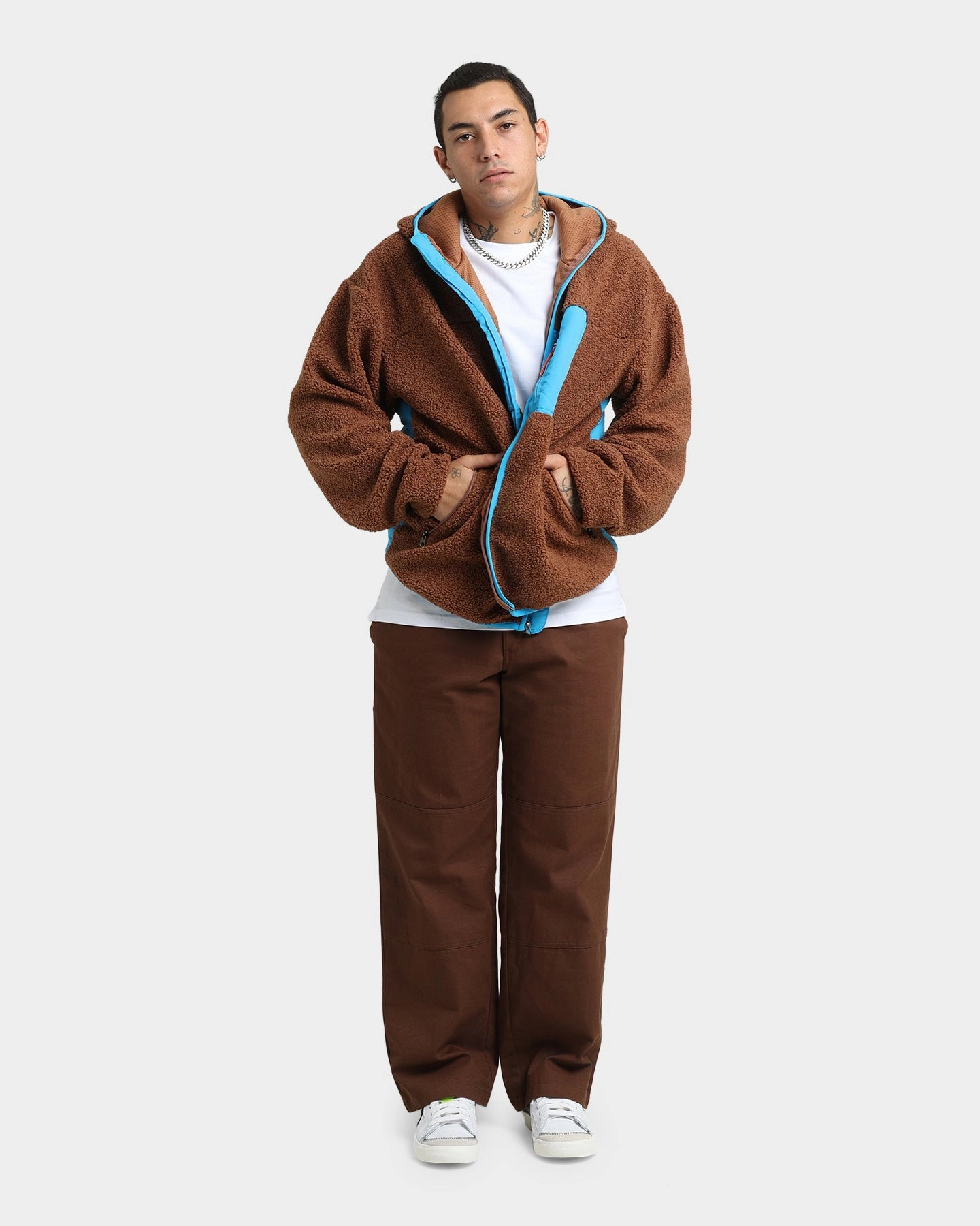 suitable for cosplay HUF Fort Point Sherpa Jacket Dust Brown