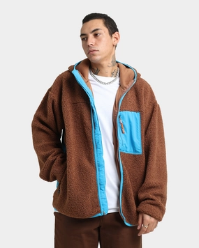 HUF Fort Point Sherpa Jacket Dust Brown WaterResistant Shell