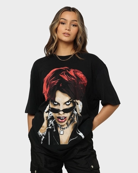 YUNGBLUD Life On Mars Tour Vintage T-Shirt Washed Black Classic Wear Taped Neckline