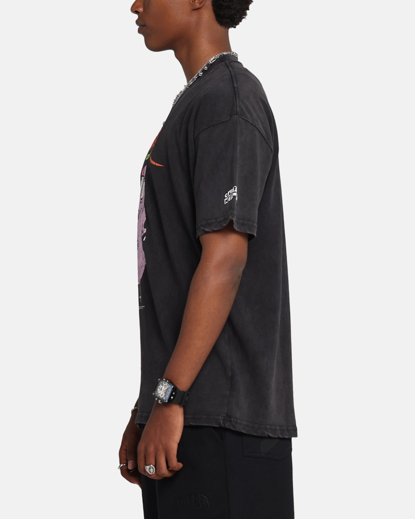 73 Studio X Cartoon Network Courage The Cowardly Dog Grail Vintage T-Shirt Black Acidwash simple design