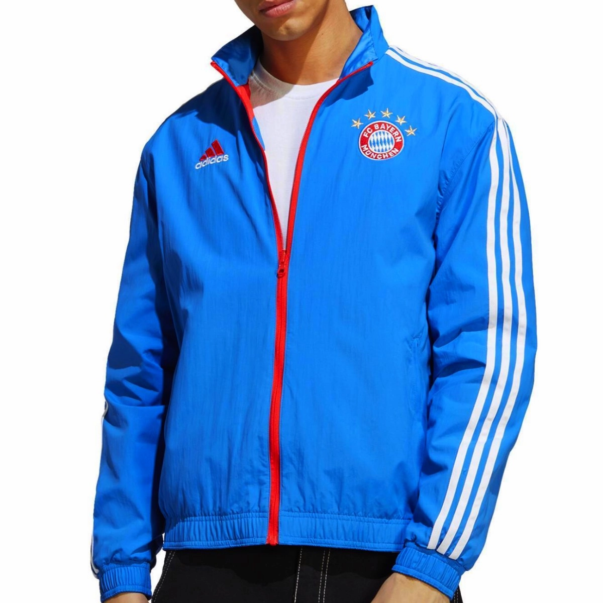 OdorBlocking Antimicrobial Finish Bayern Munich pre-match presentation Soccer tracksuit 2023 - Adidas