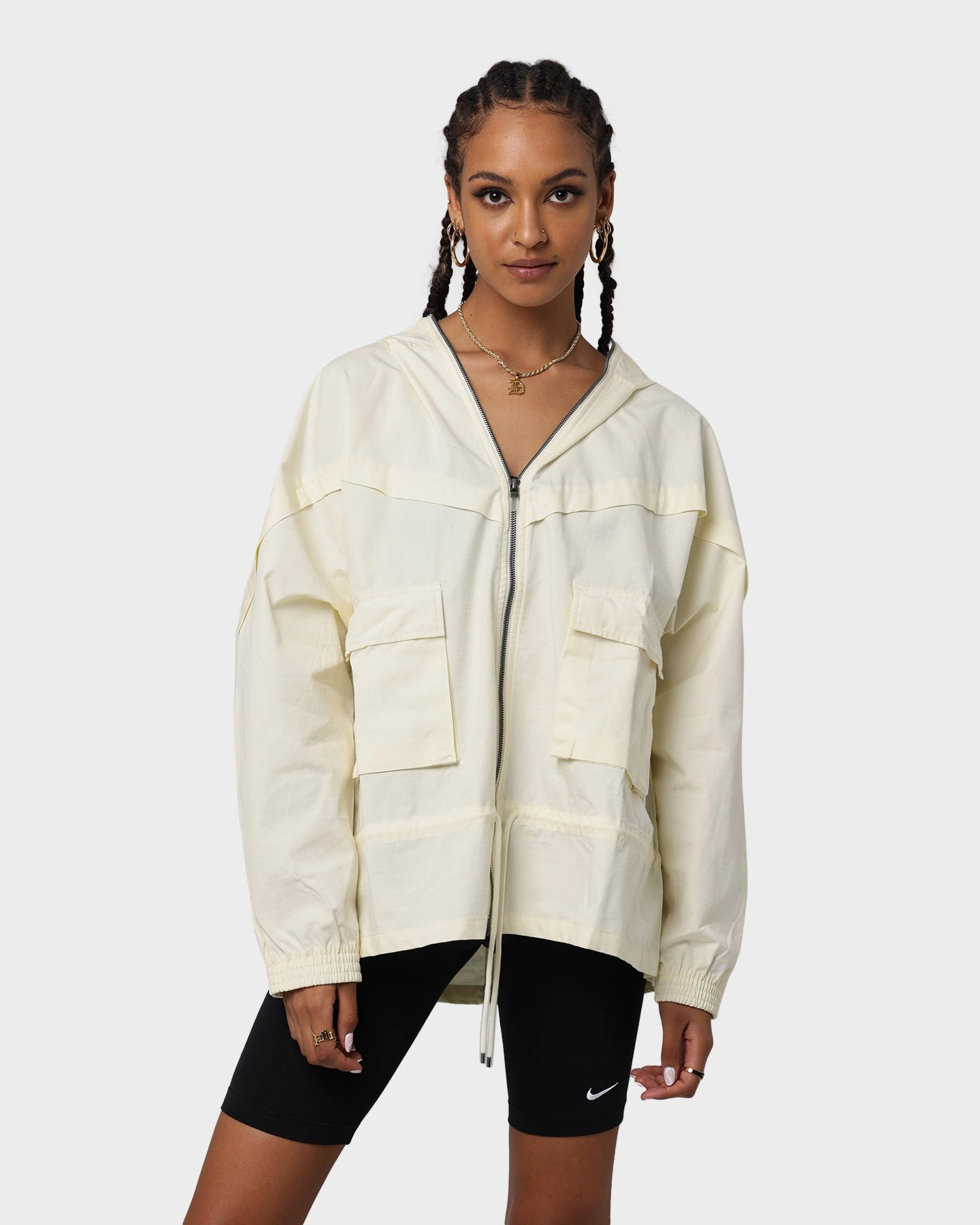 Rain Fit Nike Women's Nike Sportswear Icon Clash Jacket Coconut Milk/White