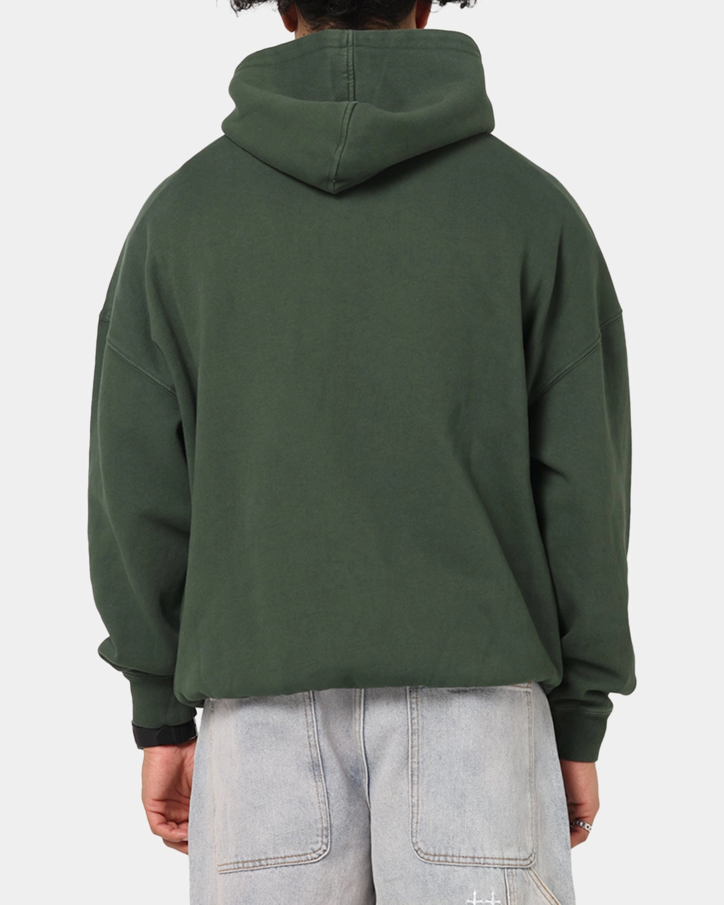 Carre Sacred Letter Hoodie Green Running Gear Ribbed Hem Details