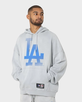 Casual Majestic Athletic Los Angeles Dodgers Solarised Contrast Hoodie Warm Grey