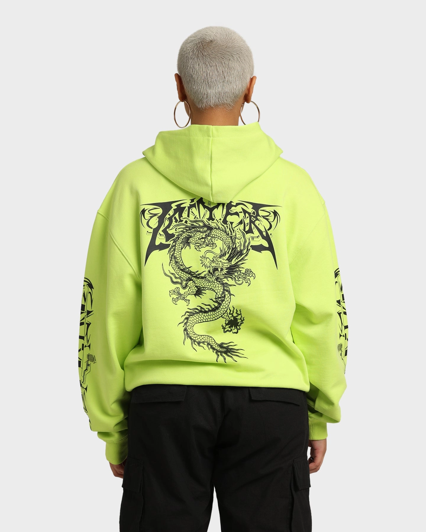Loiter Anarchy Hoodie Neon Green Discount Broadcast