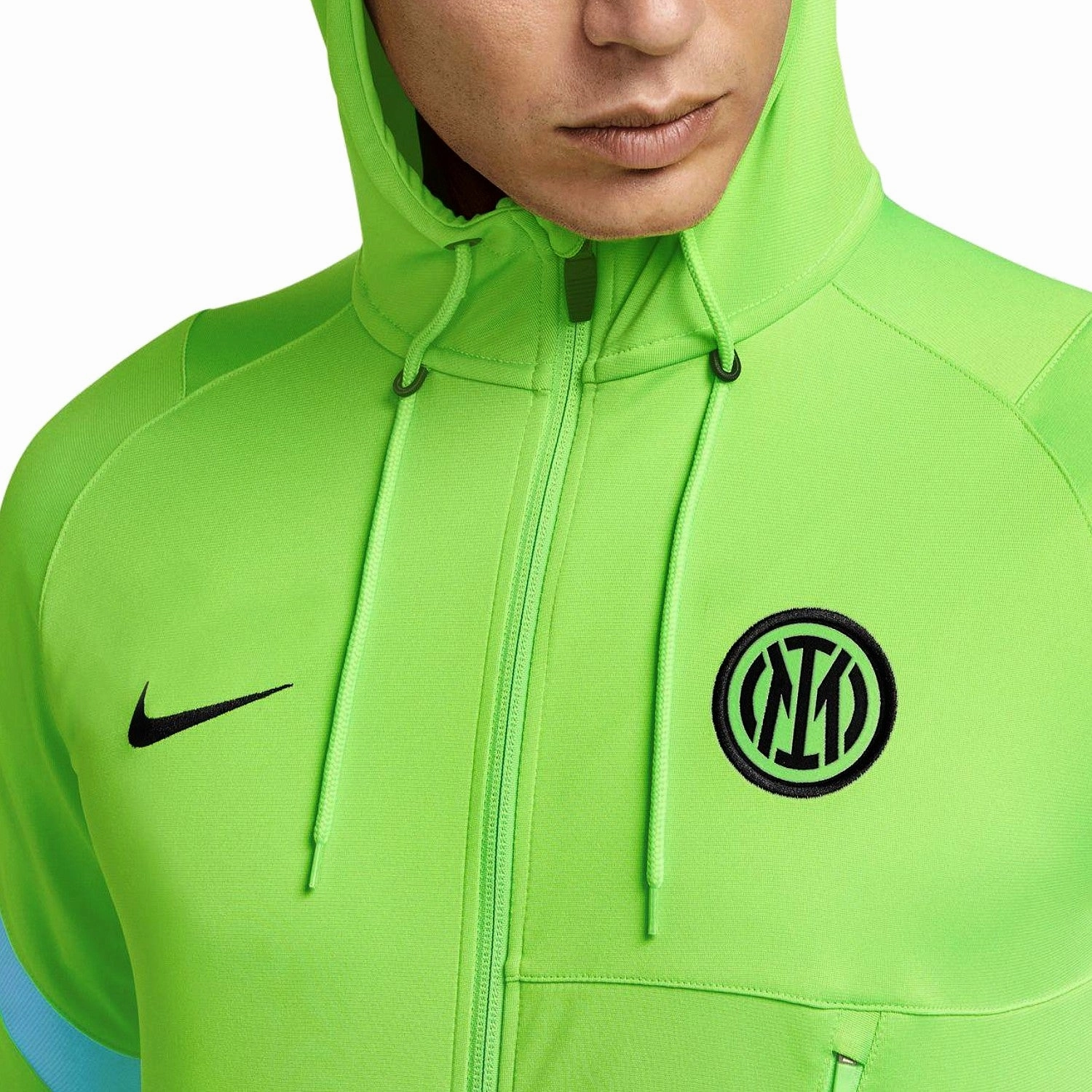 Inter Milan green UCL hooded presentation tracksuit 2021/22 - Nike Moisture Control Lining DualLayerInsulation