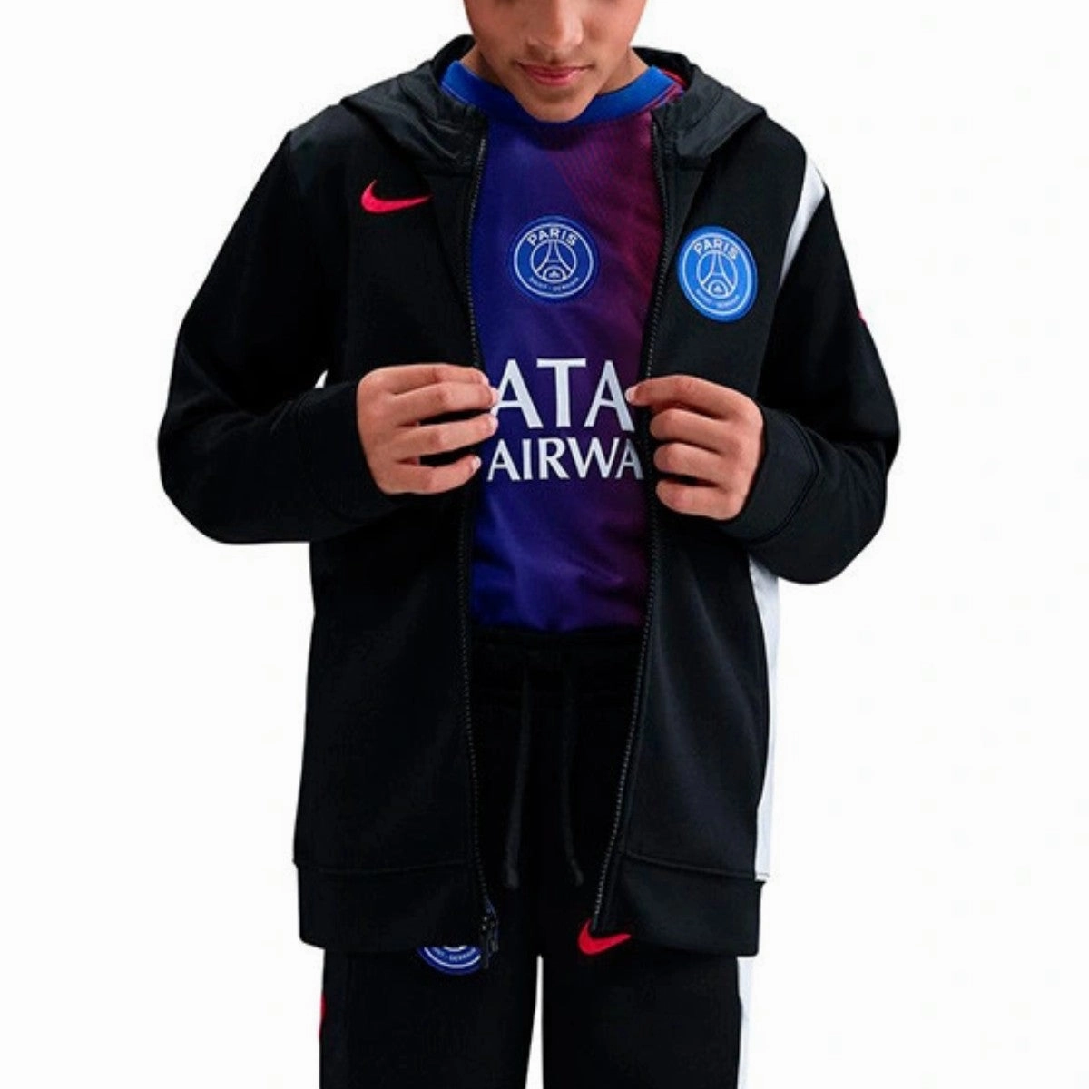 Kids - PSG UCL black casual presentation tracksuit 2025/26 - Nike Clean