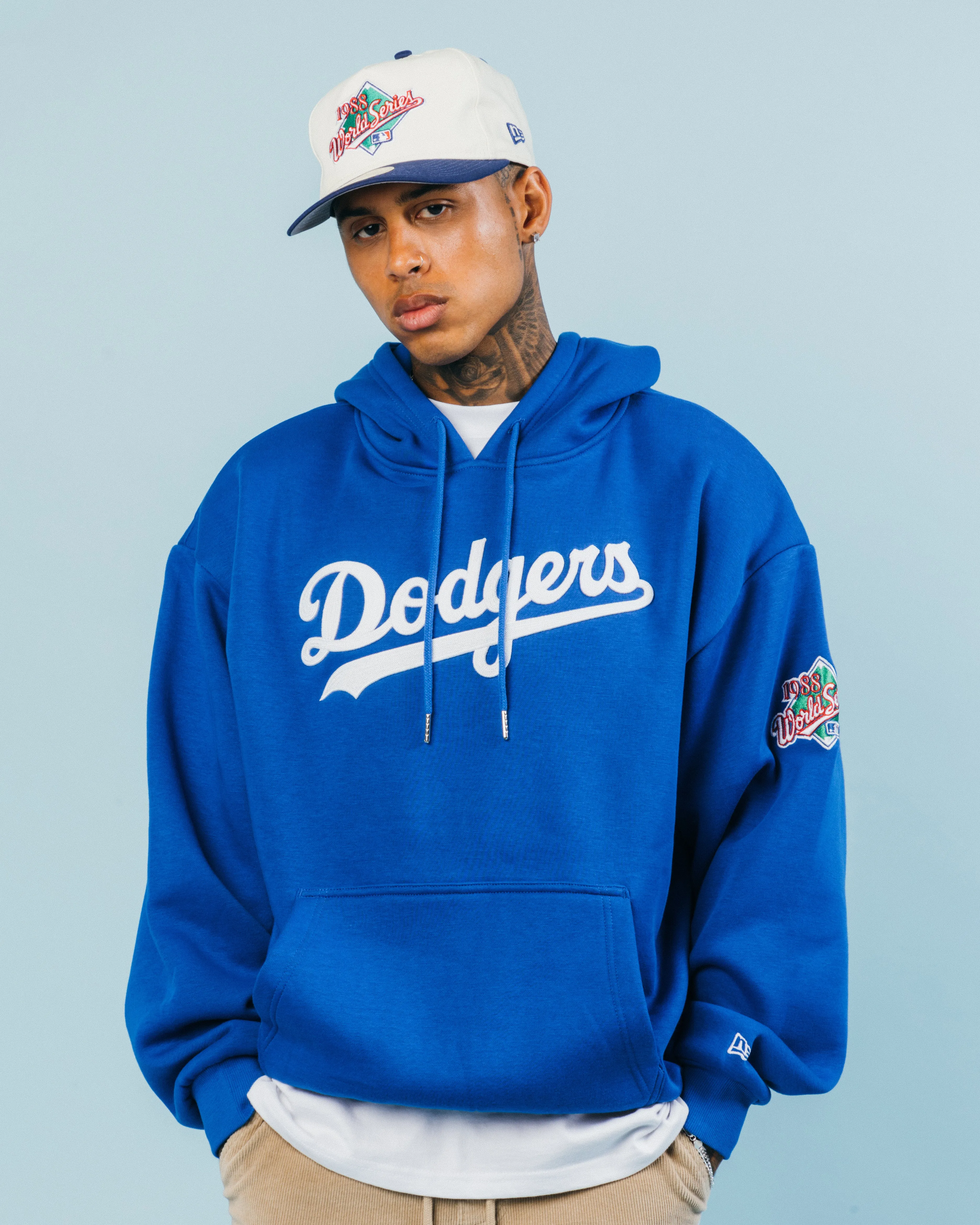 New Era Los Angeles Dodgers 'Tropical Punch Script Pack' Oversized Hoodie Bright Royal Persist