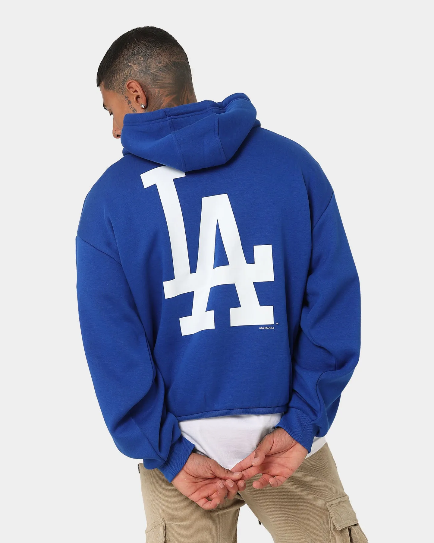 New Era Los Angeles Dodgers 'Tropical Punch Script Pack' Oversized Hoodie Bright Royal Taped Zippers cloudy