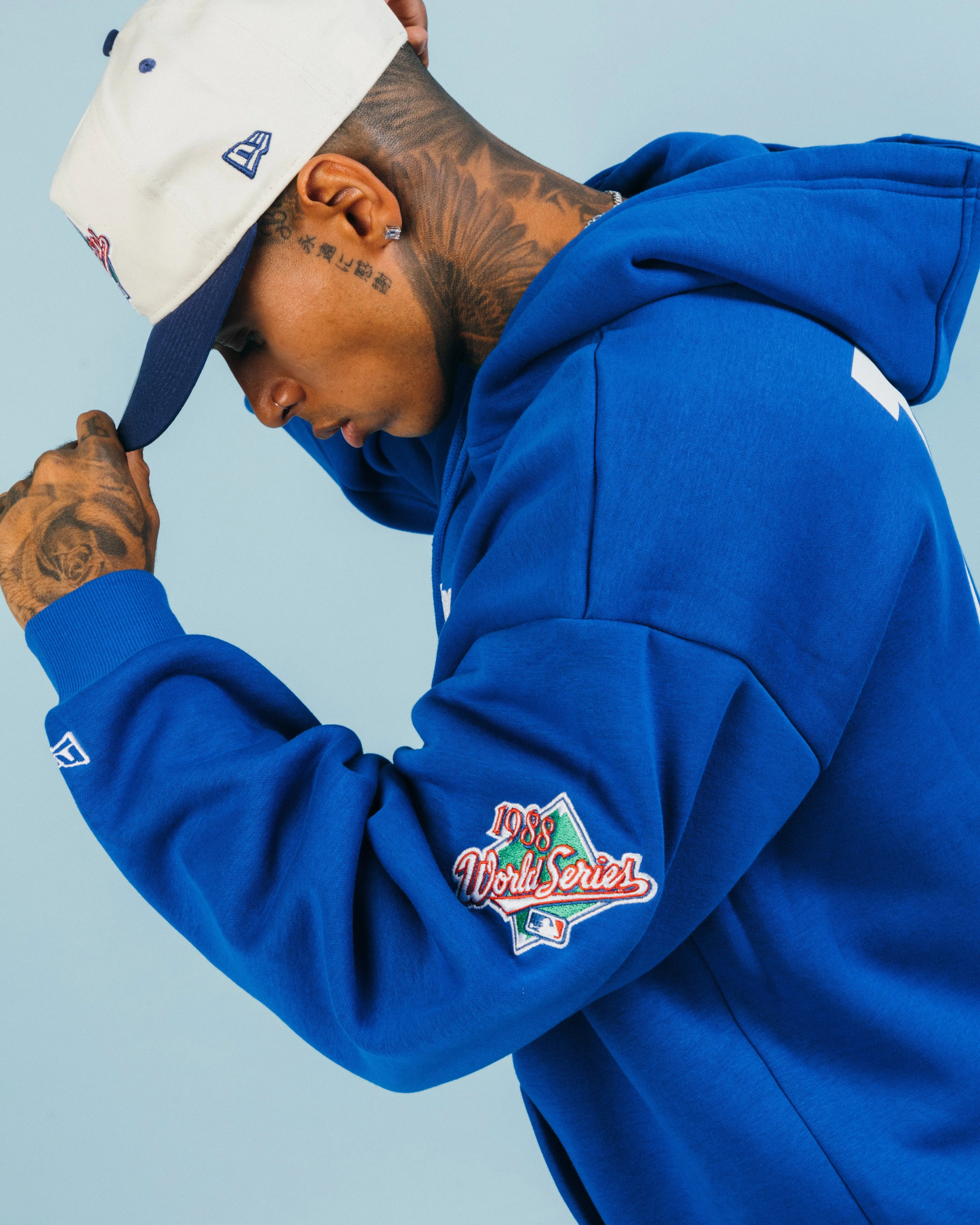 Preppy New Era Los Angeles Dodgers 'Tropical Punch Script Pack' Oversized Hoodie Bright Royal